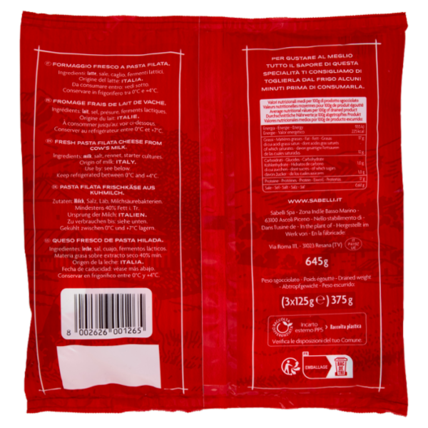 Sabelli Fior di Latte Mozzarelle 3 x 125 g