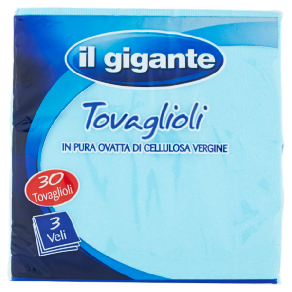 IL GIGANTE Tovaglioli azzurri 3 veli 30 pz