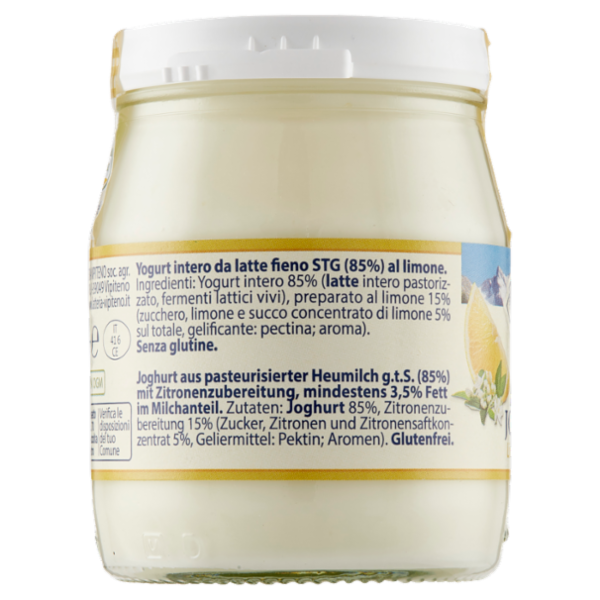 Sterzing Vipiteno Alpenjoghurt Limone da Latte Fieno 150 g