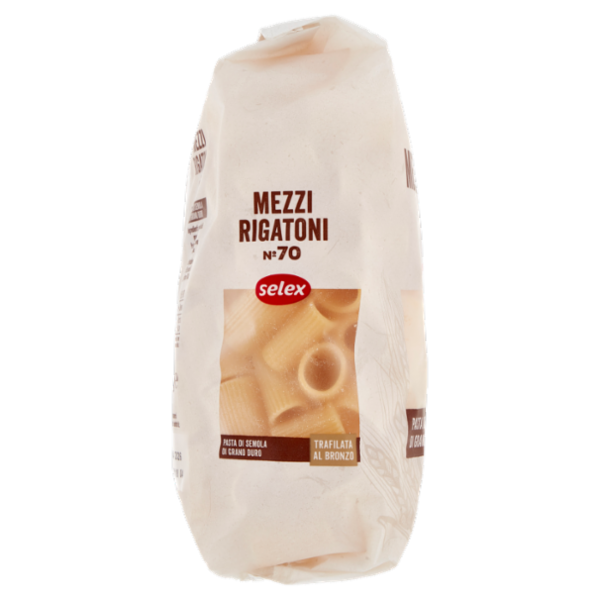 Selex Pasta di Semola Trafilata al Bronzo Mezzi Rigatoni 500 g