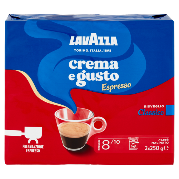 Lavazza Crema e Gusto Espresso Classico Caffè Macinato 2 x 250 g