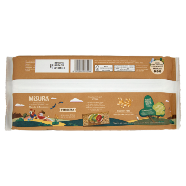 Misura Fibrextra Crackers Integrali Avena 355 g