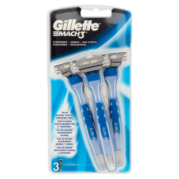 Gillette Rasoio da Uomo Usa e Getta Mach3, 3 Rasoi
