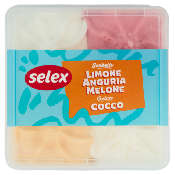 Selex Sorbetto Anguria, Limone, Melone e Gelato Cocco 1 kg