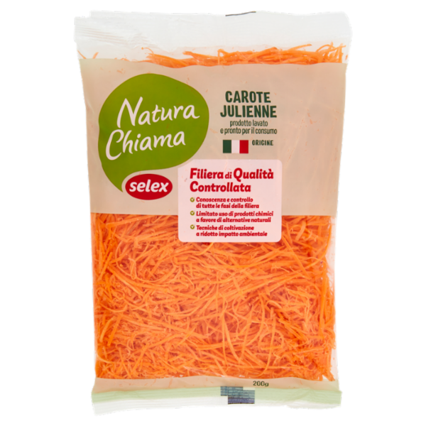 Selex Natura Chiama Carote Julienne Lavate e Pronte per il Consumo 200 g