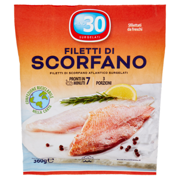 Meno 30 Il Cuoco di Mare Filetti di Scorfano Atlantico Surgelati 360 g
