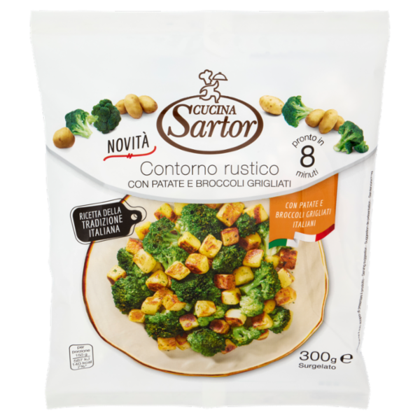 Cucina Sartor Contorno rustico con Patate e Broccoli Grigliati Surgelato 300 g