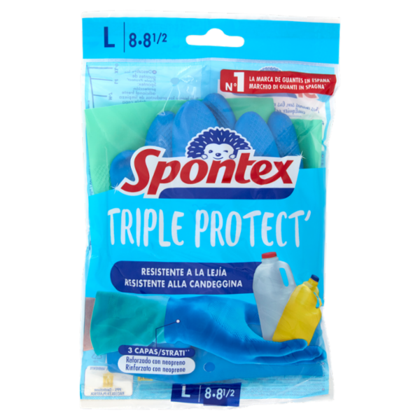 Spontex Triple Protect' Guanti Taglia L 1 paio