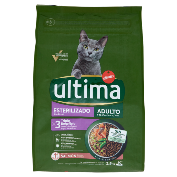 ultima Cat Sterilizzati Adulto 1-10 Anni con Salmone 2,5 kg