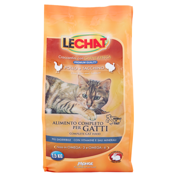 LeChat Croccantini con Carne Fresca Pollo e Tacchino 1,5 kg
