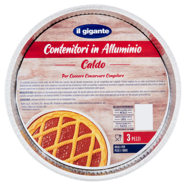 IL GIGANTE Contenitori in Alluminio Caldo 3 pz