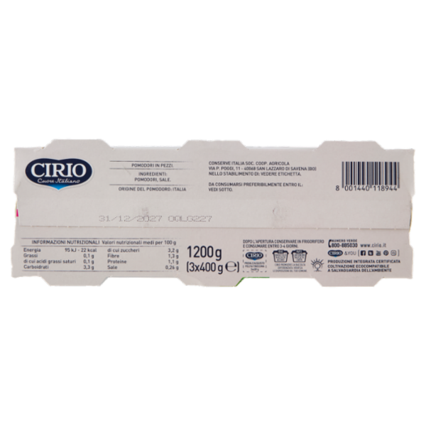 Cirio Polpa Finissima 3 x 400 g