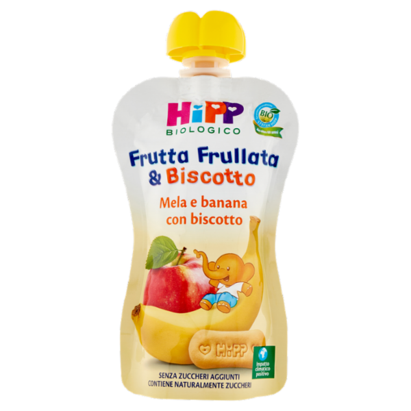 HiPP Biologico Frutta Frullata & Biscotto Mela e banana con biscotto 90 g
