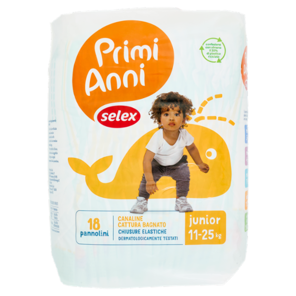 Selex Primi Anni Pannolini per Bambini Junior 11-25 kg 18 pezzi