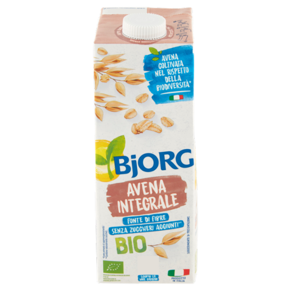 BJORG Avena Integrale Bevanda Vegetale Biologica, Senza Zuccheri Aggiunti, Prodotto in Italia, 1L