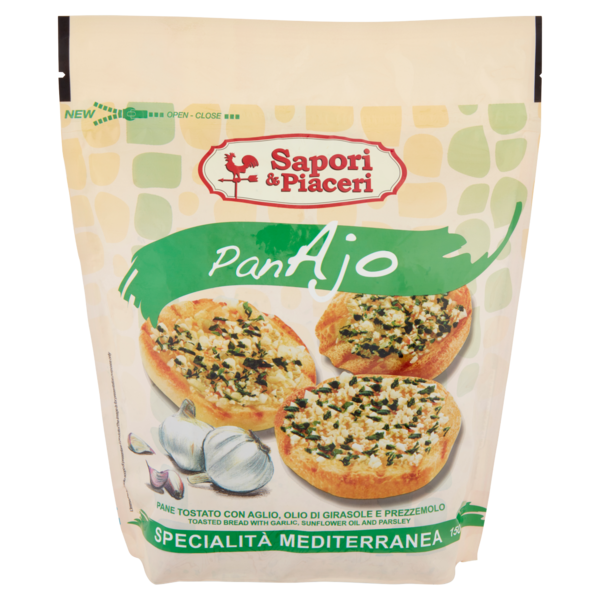 Sapori & Piaceri PanAjo Pane Tostato con Aglio, Olio di Girasole e Prezzemolo 150 g
