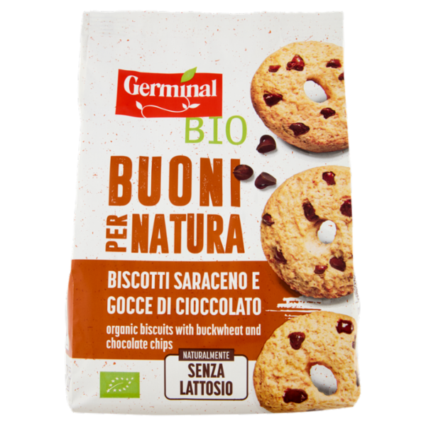 Germinal Bio Buoni per Natura Biscotti Saraceno e Gocce di Cioccolato 250 g