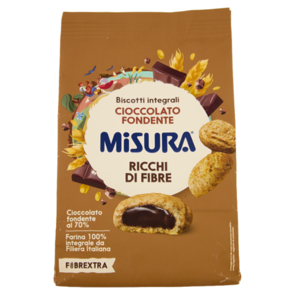Misura Fibrextra Biscotti integrali Cioccolato Fondente 260 g