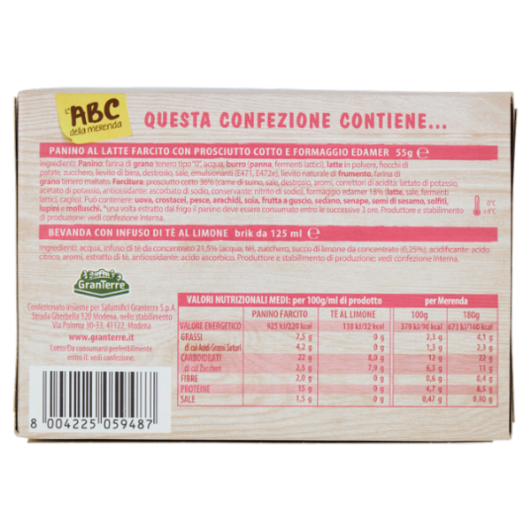 Teneroni l'ABC della merenda Panino Soffice con Prosciutto Cotto e Formaggio