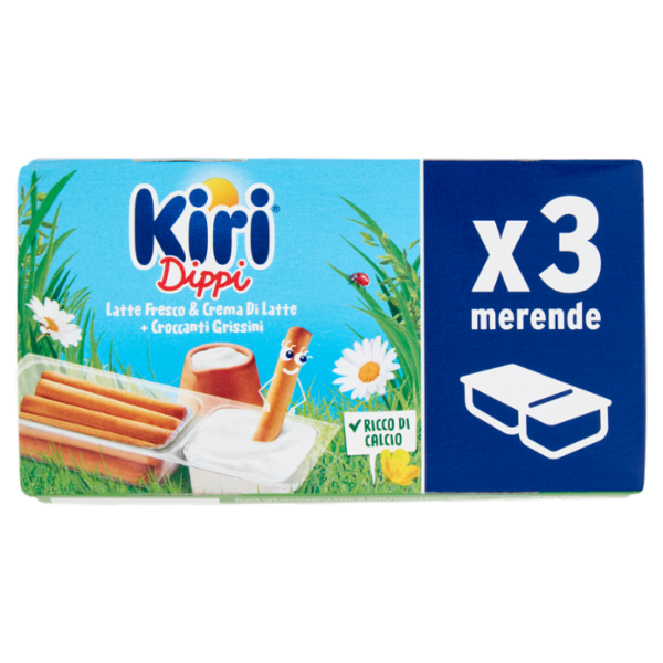 Kiri Dippi Latte Fresco & Crema di Latte + Croccanti Grissini 3 x 35 g