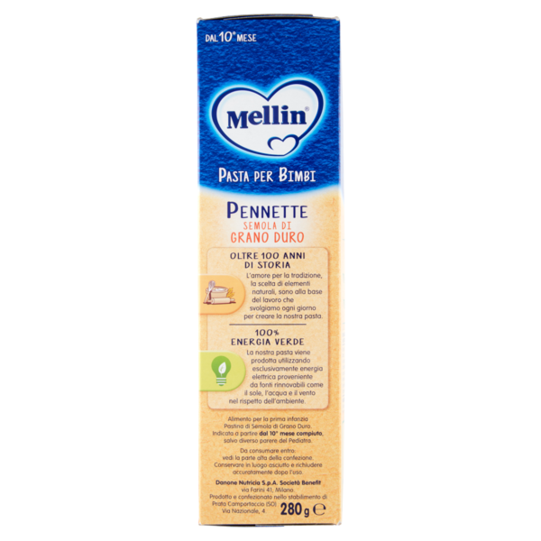 Mellin Pasta per Bimbi Pennette Semola di Grano Duro 280 g