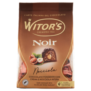 Witor's Noir Nocciola Cioccolato Fondente Con Crema e Nocciola Intera 200 g