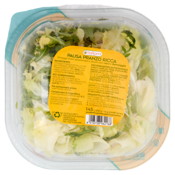 OrtoRomi Pausa Pranzo Ricca con noci e formaggio 145 g