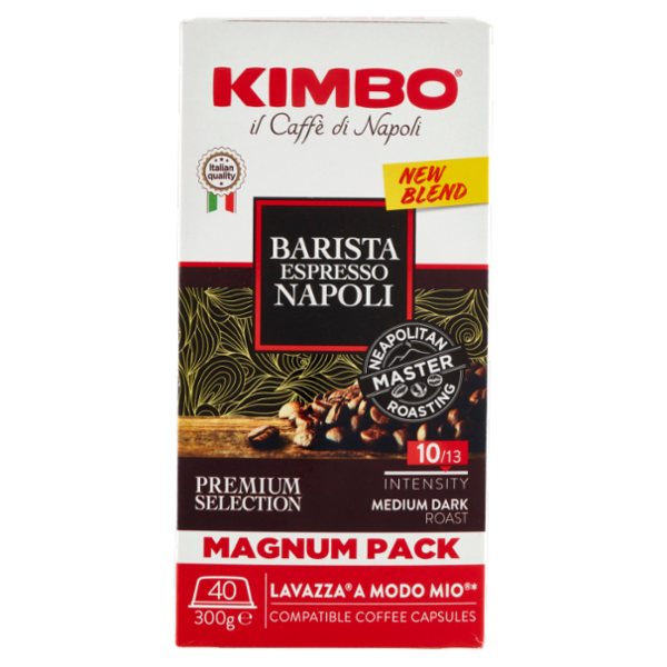 Kimbo Barista Espresso Napoli Capsule Compatibili con le Macchine Lavazza A Modo Mio* 40 x 7,5 g