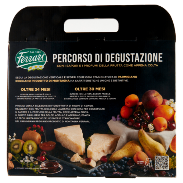 Ferrari Parmigiano Reggiano Prodotto di Montagna Oltre 24 e Oltre 30 Mesi 400g con Fiordifrutta