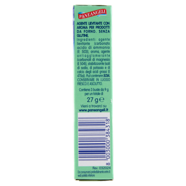 PANEANGELI Lievito Istantaneo Ammoniaca per biscotti 3 x 9 g