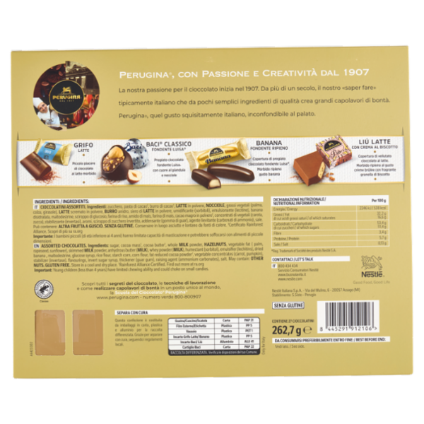 PERUGINA Le Specialità Cioccolatini Assortiti Scatola Regalo 262,7g
