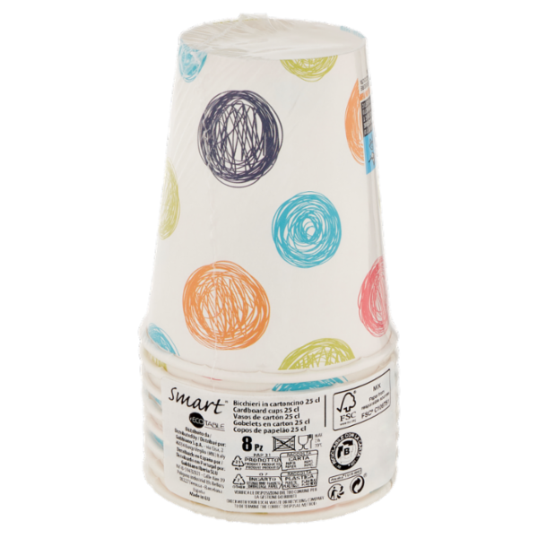 Smart Ecotable Bicchieri in cartoncino 25 cl 8 pz