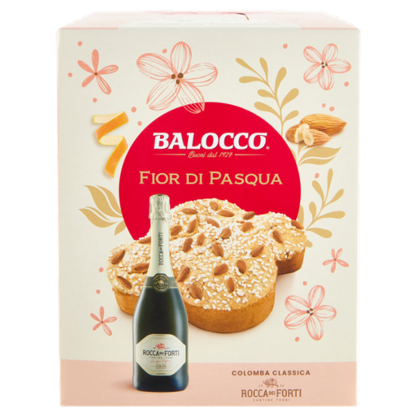 Balocco Fior di Pasqua Colomba Classica 700 g + Rocca dei Forti Vino Spumante Dolce 75 cl