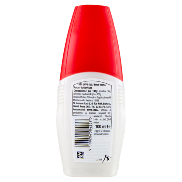 Autan Junior Vapo per Bambini Oltre 2 Anni Insetto Repellente e Antizanzare Tigre e Comuni, 100ml