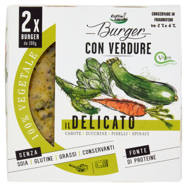 Cottin tavola 100% Vegetale Burger con Verdure il Delicato 2 x 100 g