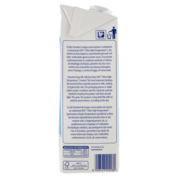 Frascheri latte intero UHT a Lunga Conservazione Bontà Pura 1000 ml