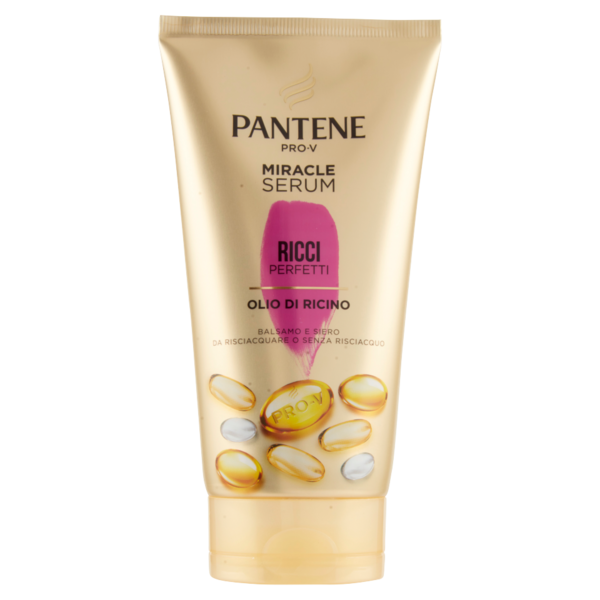 Pantene Balsamo e Siero Capelli con Olio di Ricino Miracle Serum Ricci Perfetti 150 ml