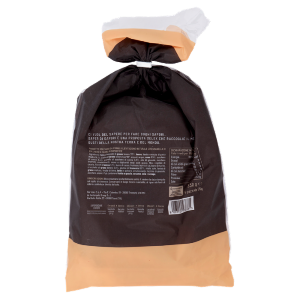 Selex Saper di Sapori Croissant Integrale con Granella di Zucchero di Canna 6x55g