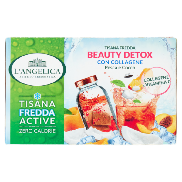 L'Angelica Tisana Fredda Beauty Detox con Collagene Pesca e Cocco 18 Filtri 32,4 g