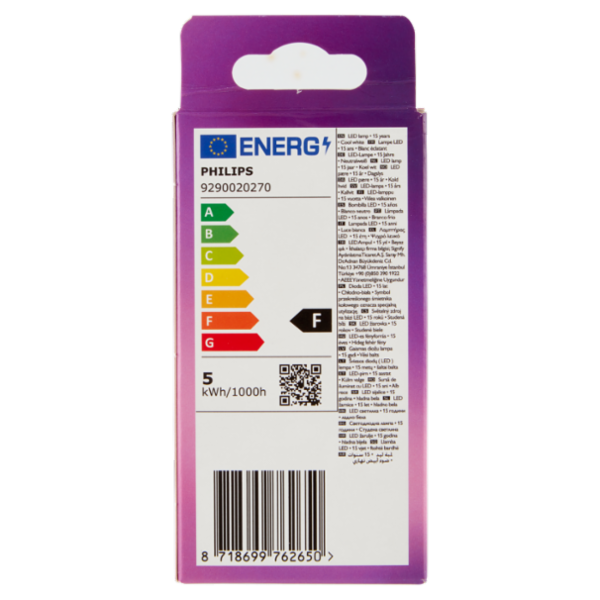 Philips Led candela vetro 40W E14 4000K non dim