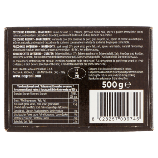 Negroni Cotechino 100% Italiano 500 g