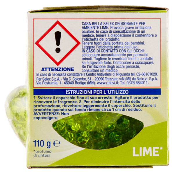 Selex Casa Bella Deodorante per Ambienti in Perle Lime 110 g