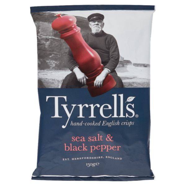 Tyrrells sea salt & black pepper 150 g