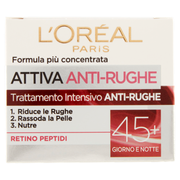 L'Oréal Paris Attiva Anti-Rughe Crema Viso 45+, Trattamento Intensivo Anti-rughe, 50 ml