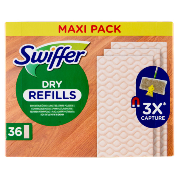 Swiffer Panni Catturapolvere per Scopa Swiffer Legno & Parquet - Ricarica 36 Panni