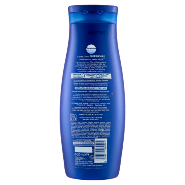 Leocrema Crema Corpo Nutriente Olio di Mandorle e Pantenolo 400 ml
