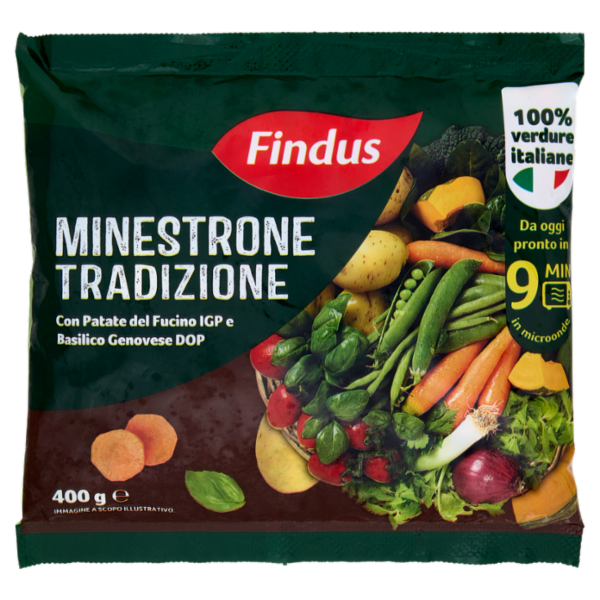 Findus Minestrone Tradizione - con Patate del Fucino IGP e Basilico Genovese DOP 400 g