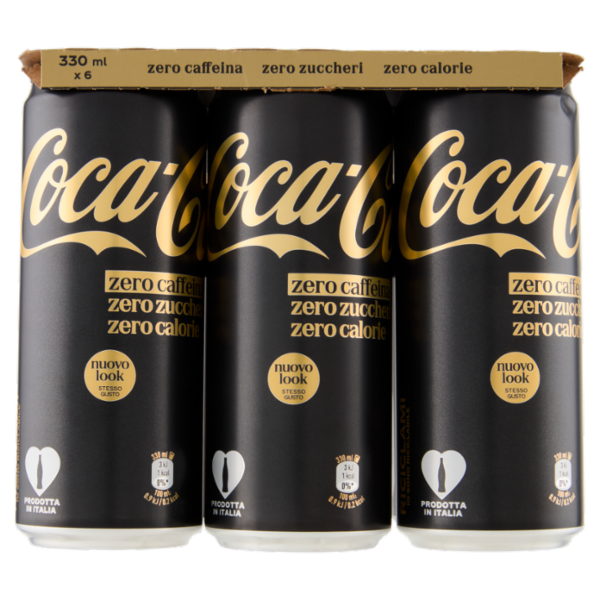 Coca-Cola Zero Caffeina Zero Zuccheri Can 6 X 33 cl