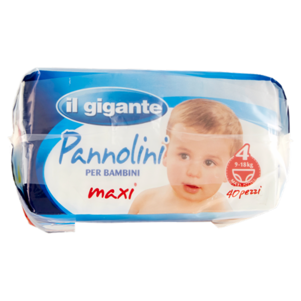IL GIGANTE Pannolini per Bambini maxi 4 9-18kg Maxi-Unisex 40 pz