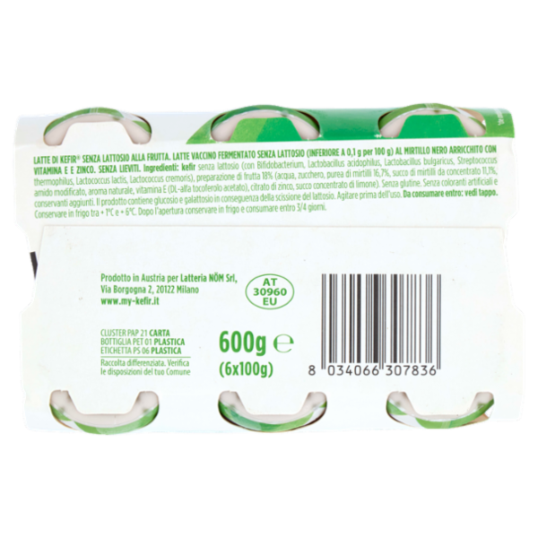 Milk Kefir Plus Antiossidante Mirtillo nero 6 x 100 g